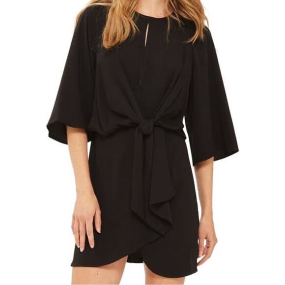 Topshop Black Dress with Tie Detail Size 6 - Picture 10 of 11
